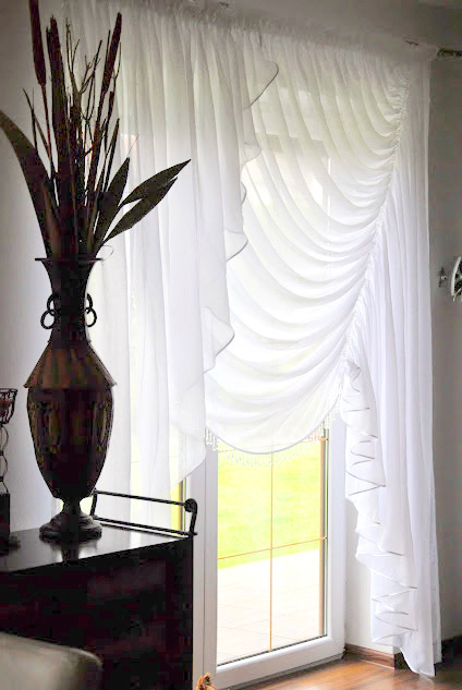 Moderne Fertiggardine Aus Voile Balkon Schone Gardine Ag20 A Weiss Balkontur Gardinen Vorhange