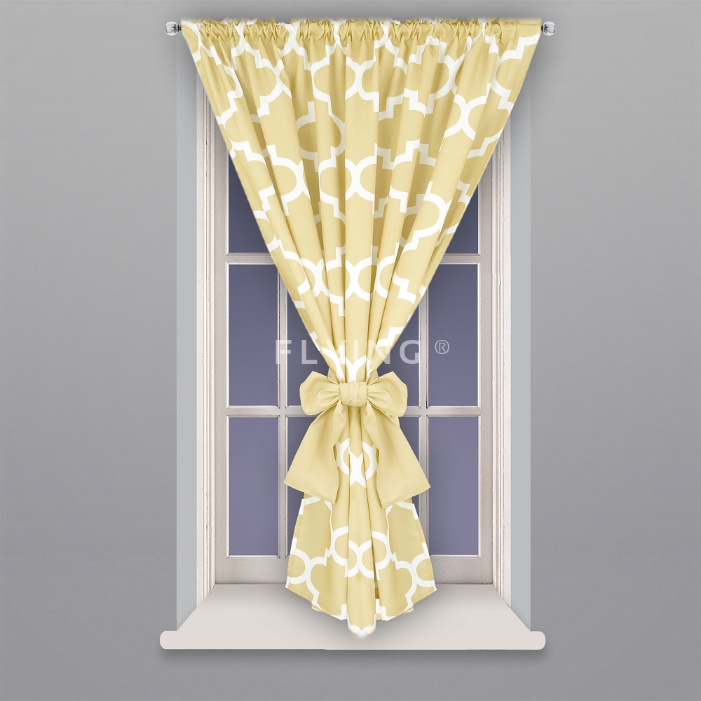 LB-131 Fertiggardine Fenstergardine Schön Gardine Klee Schwarz