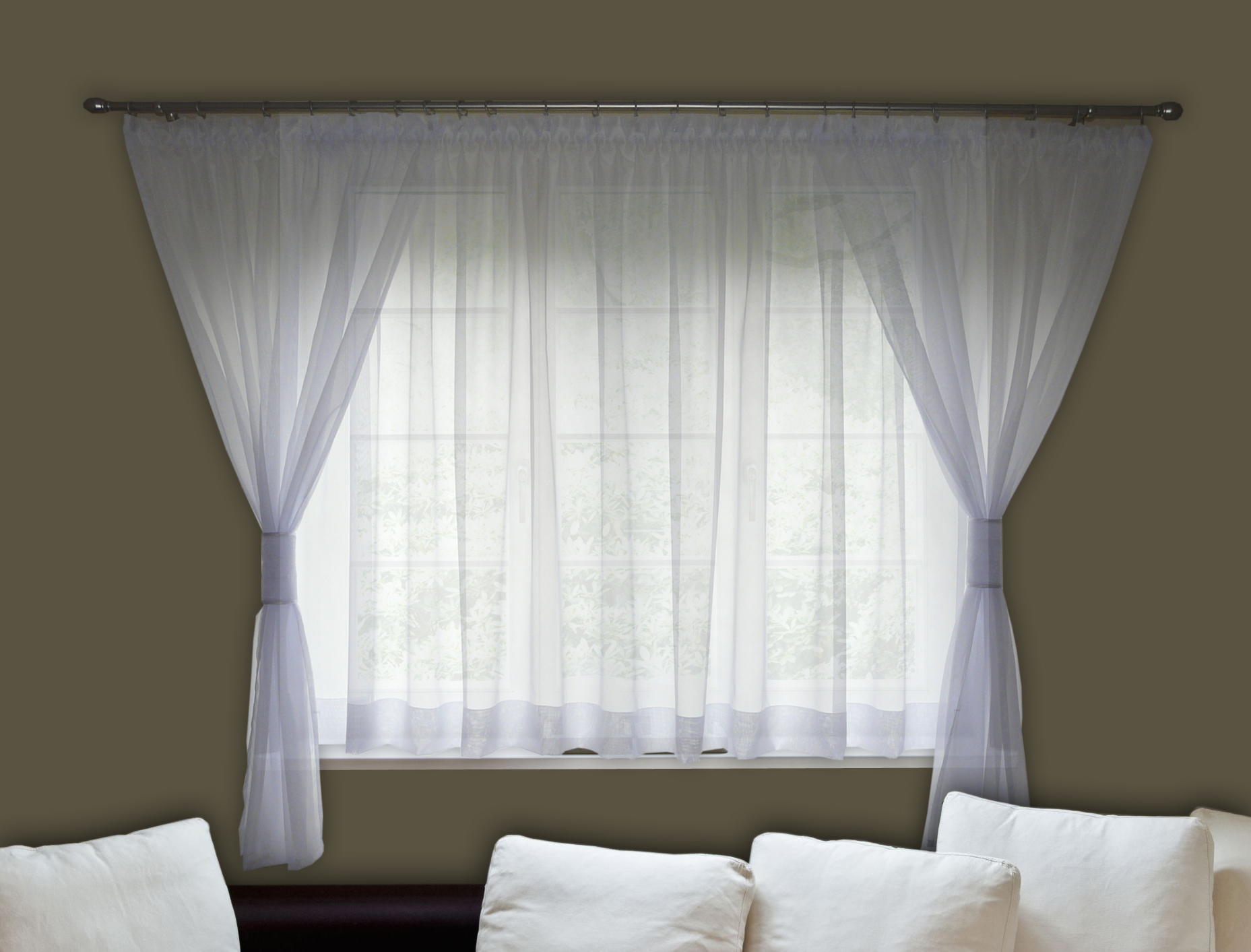 Beau Rideau Prêt à Poser Rideau en Fenêtre Blanc Voilage Voile 180220