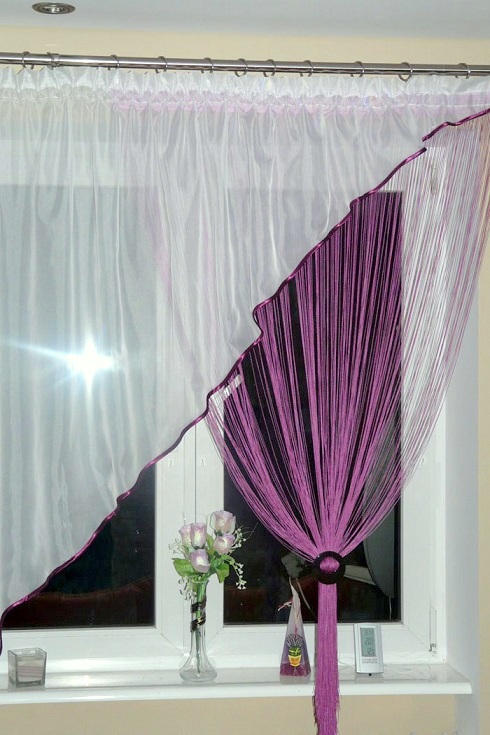 Fertiggardine Aus Voile Design Vorhang Balkontur Schone Gardine Ag9a Set Balkon Ebay