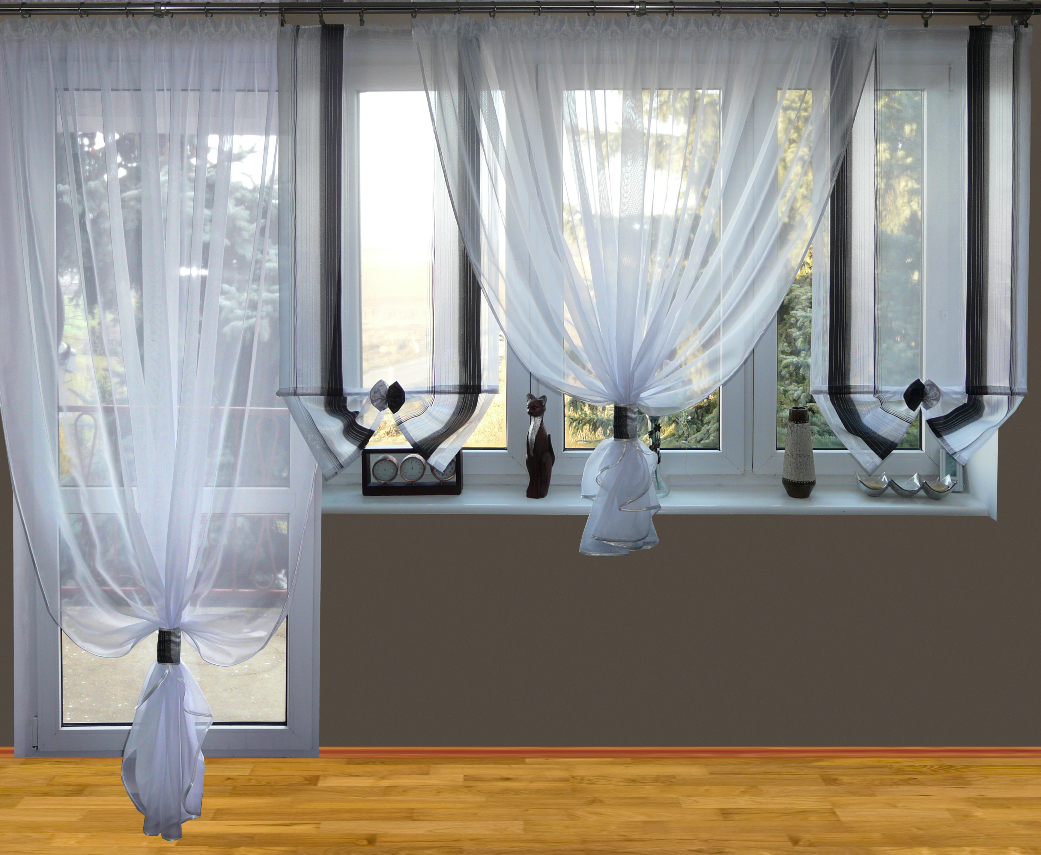 Fertiggardine Balkontürgardine AG26A