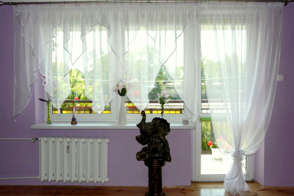 Moderne Fertiggardine aus Voile Balkon SET Schöne Gardine AG18 A