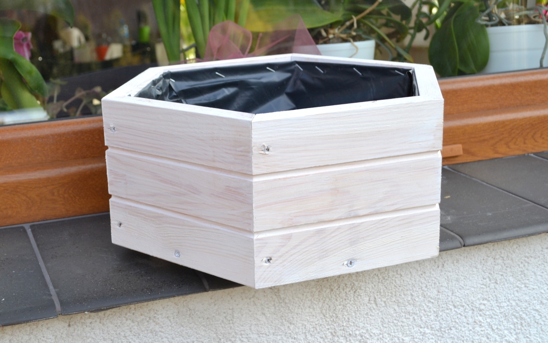 Pflanzkasten aus Holz Pflanzkübel Garten fertig montiert D5 Blumentopf