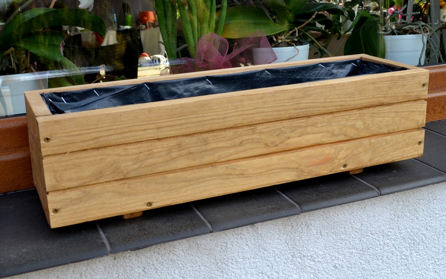 NEU Pflanzkübel Holz D6 Pflanzkasten 60 cm bzw 90 cm x 17 cm x17cm