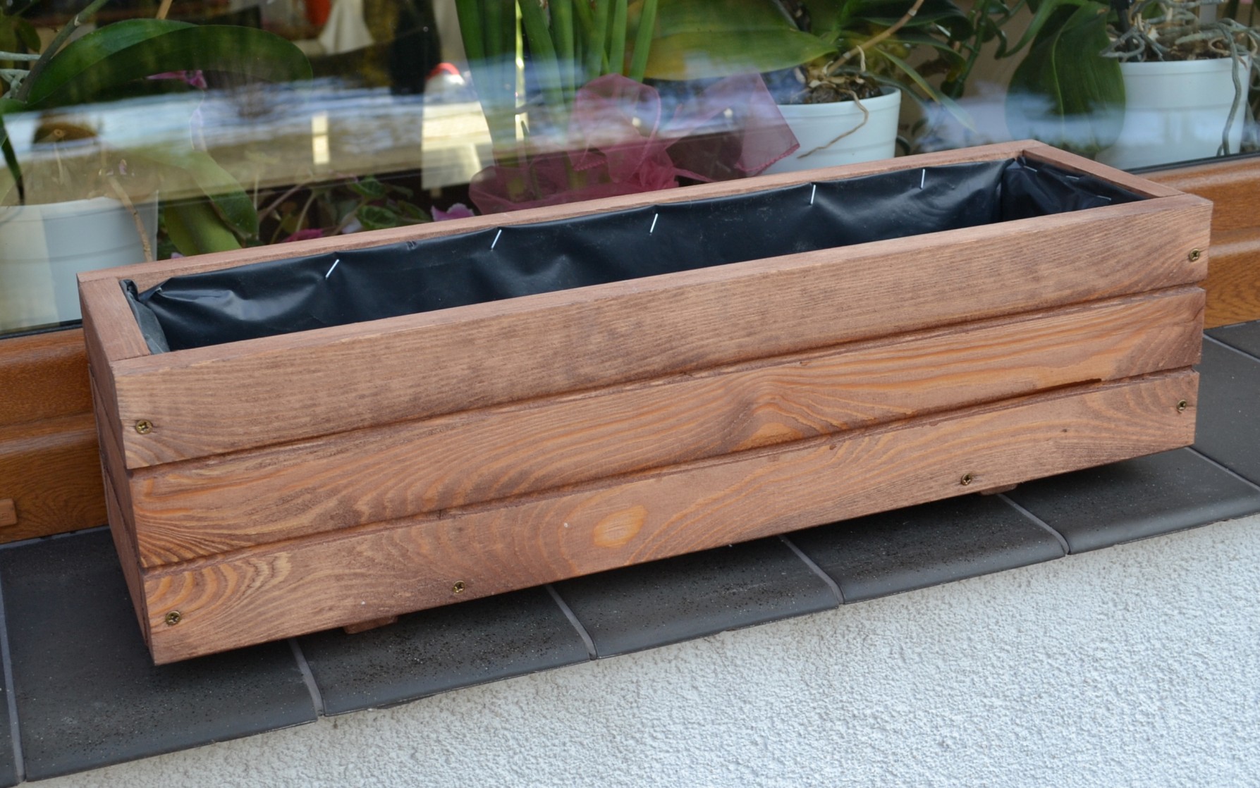 Pflanzkübel Holz D2 Pflanzkasten 80/100 cm XXL Blumenkasten Blumenkübel